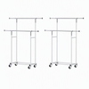 Artiss 2X Clothes Rack Hanging Rail Wheels Adjustable Double Rod
