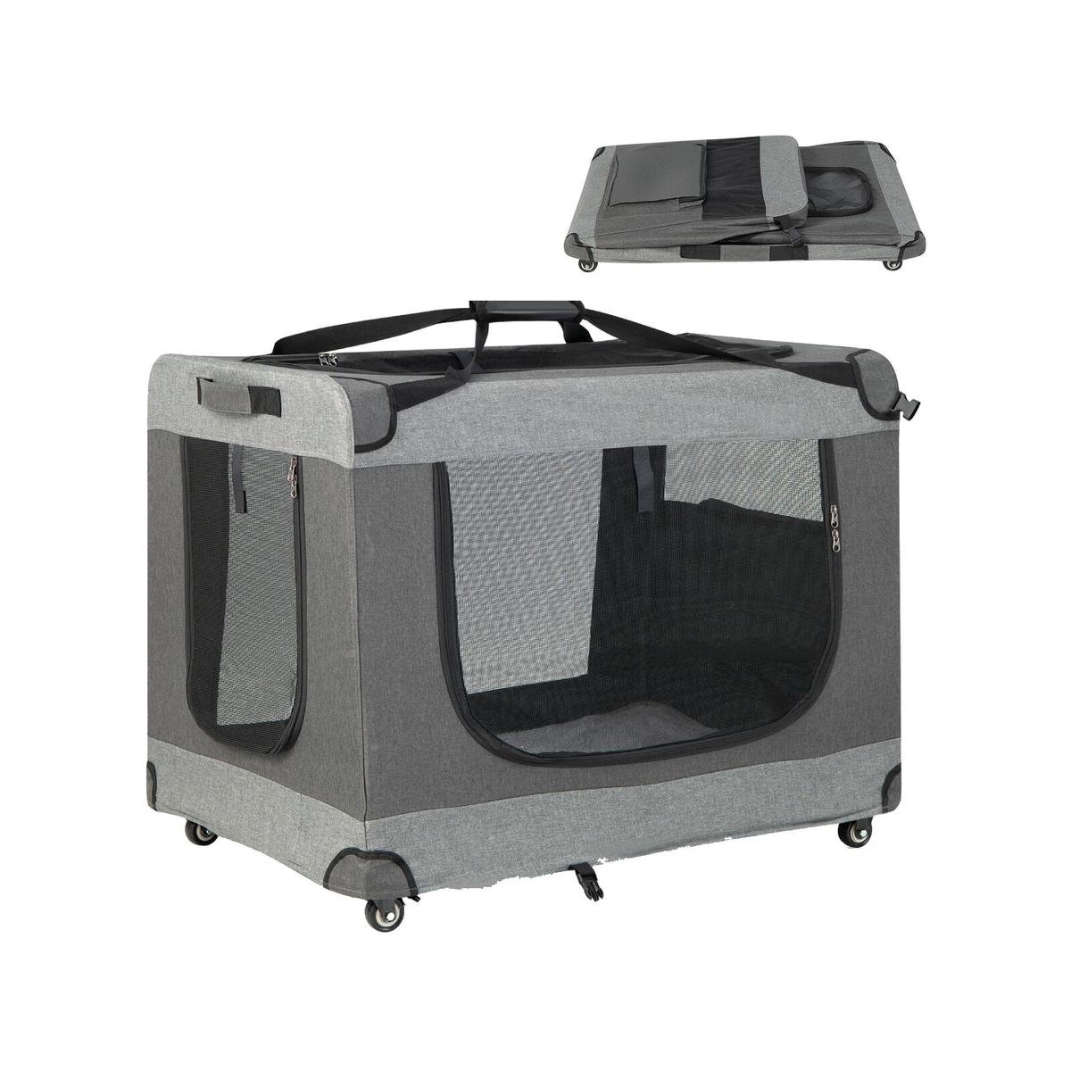 Costway Portable Pet Travel Carrier Large Soft Pet Crate 82.5x59x67cm Grey Bunnings Australia