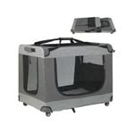 Costway Portable Pet Travel Carrier Large Soft Pet Crate 82.5x59x67cm Grey