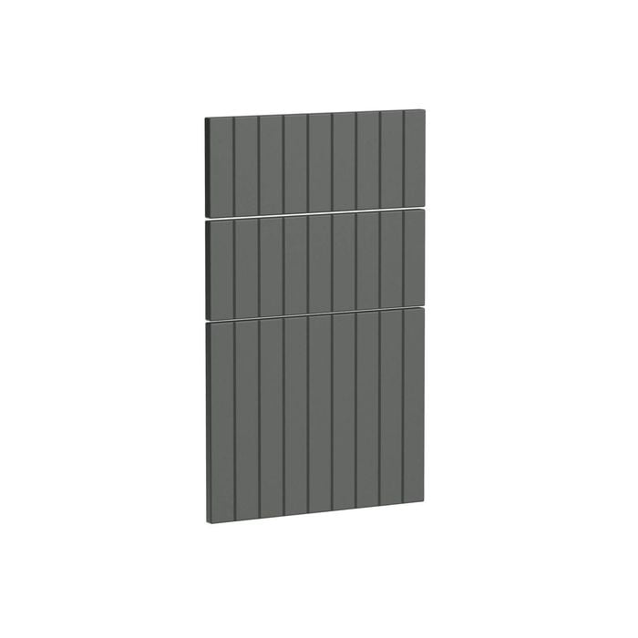Kaboodle 450mm Grey Fig V-Groove 3 Drawer Panels