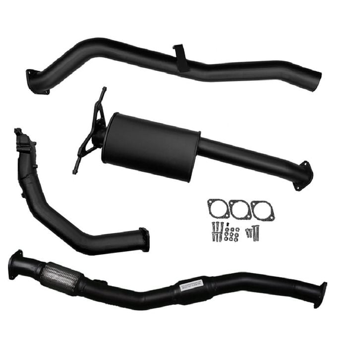 Ignite Exhausts Turbo Back For Nissan D22 Navara 2.5l 3" Cat & Muffler Black Aluminised Steel