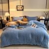 CottonMore Thick Winter Warm Quilt Reversible Jacquard Milk Velvet Comforter 200x230cm - Blue