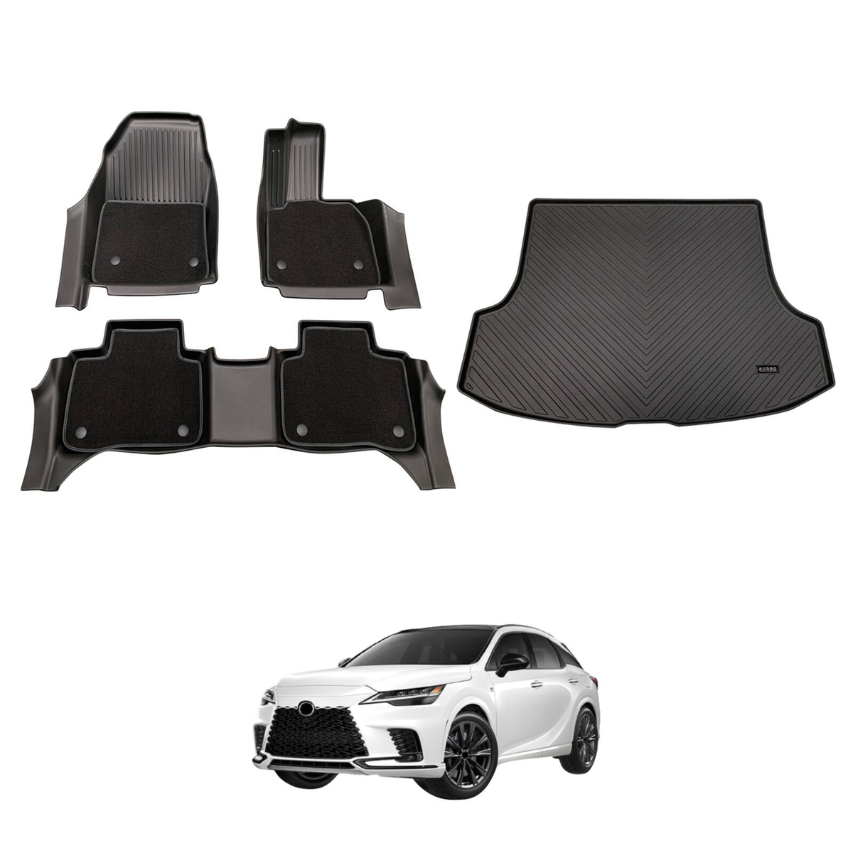 AUSGO Double-Layer Floor Mats & Boot Liner Set for Lexus RX Series ...