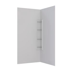Stein 900 x 900 x 1830mm White 2-Sided Corner Mould Wall Shower Liner 