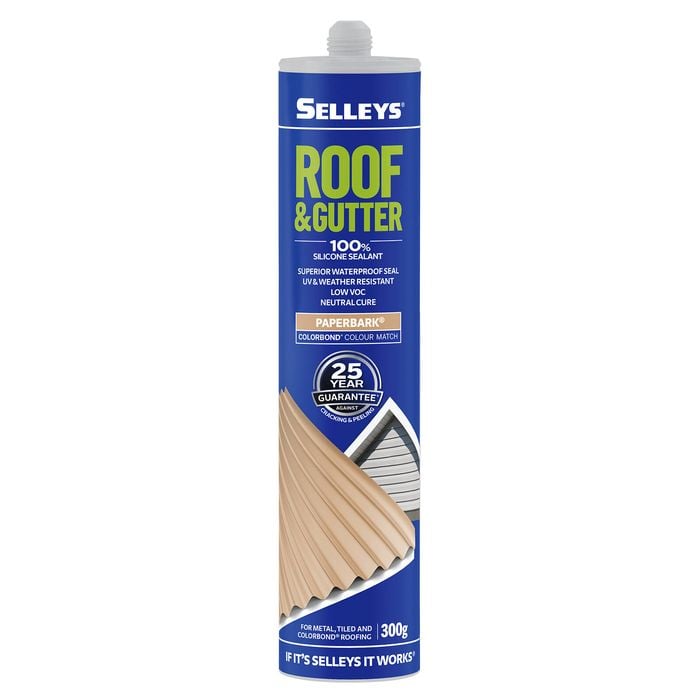 Selleys 300g Paperbark Roof And Gutter Silicone Waterproof Sealant