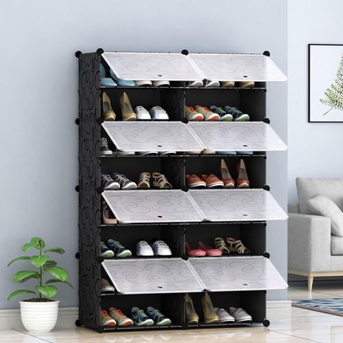 SOGA 8 Tier 2 Column Shoe Rack Organizer Storage Stackable Bunnings Australia