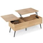 Costway Lift Top Coffee Table w/Hidden Storage Brown