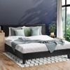 Oikiture Bed Frame Black Leather-Double