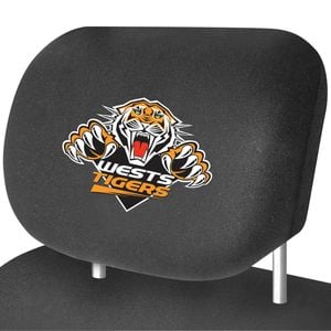 West Tigers Official Nrl Universal Headrest Cover Pairs