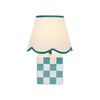Clay & Kin 35cm Green & White Grid Table Lamp