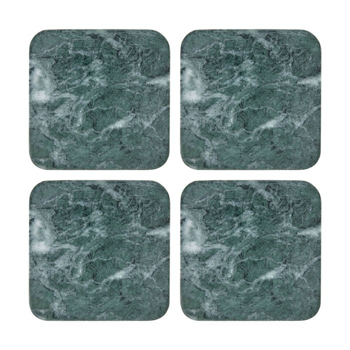 4pk Maxwell & Williams Coaster Collective Square Marble Coaster 10cm - Green