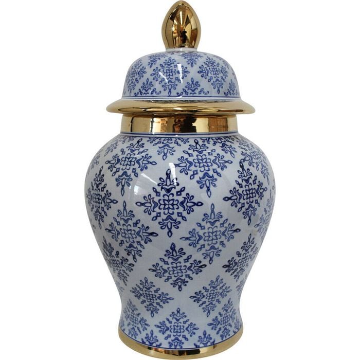 LVD Porcelain Mosaic Ginger Jar Home Decoration 22x22x44cm Blue/White