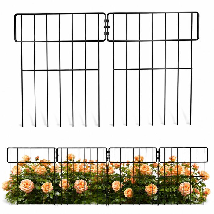 Advwin Garden Fence DIY Decorative Metal Panels Flower Bed Pet Barrier Border 33x44cm