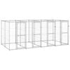 vidaXL Outdoor Dog Kennel Galvanised Steel Puppy Enclosure Cage Pet Supply 440x220x180 cm