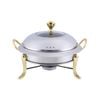 SOGA Stainless Steel Round Buffet Chafing Dish with Glass Top Lid