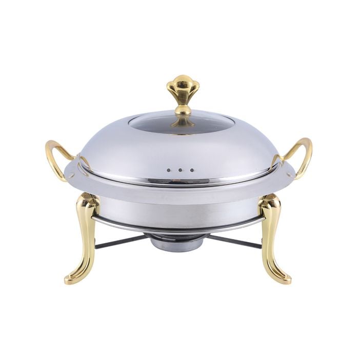 SOGA Stainless Steel Round Buffet Chafing Dish with Glass Top Lid
