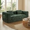 Oikiture Compressed Sofa In A Box Button Tufting Chenille Green