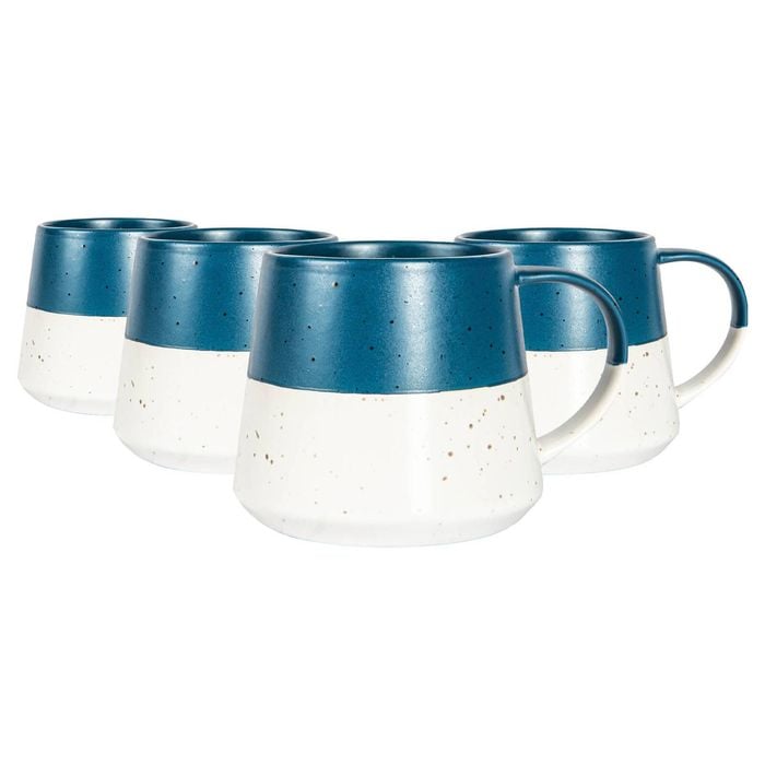 Nicola Spring Dipped Flecked Stoneware Belly Mugs - 370ml - Navy - Pack of 4