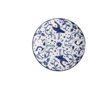 Tokyo Design Porcelain Round Plate Blue Maizuru 21cm Gift Boxed