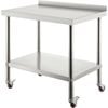 Vevor 76.2x61x89cm Stainless Steel Prep Table Silver Heavy Duty Metal for kitchen