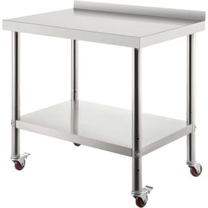 Vevor 76.2x61x89cm Stainless Steel Prep Table Silver Heavy Duty Metal for kitchen