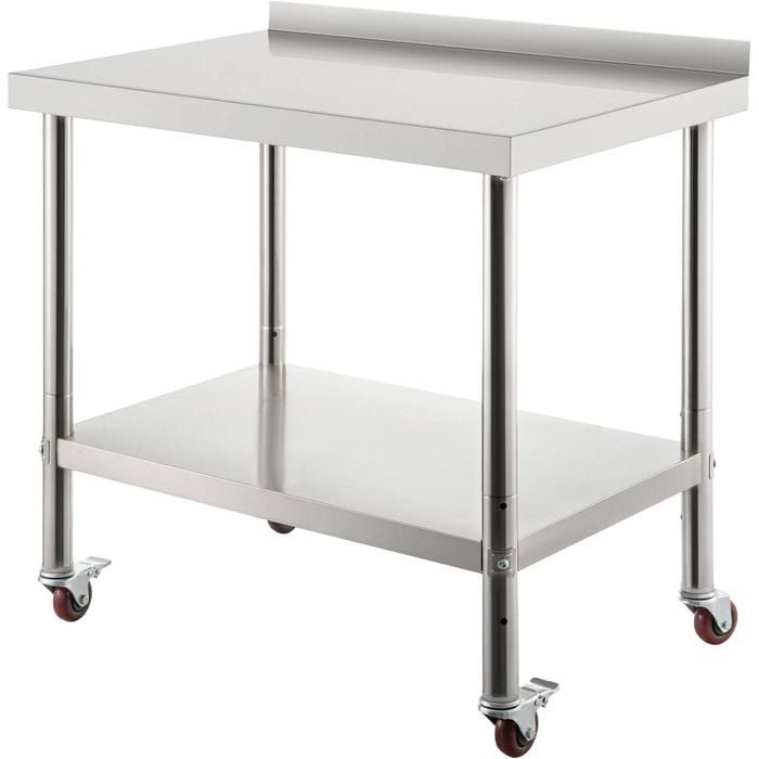 Vevor 76.2x61x89cm Stainless Steel Prep Table Silver Heavy Duty Metal for kitchen