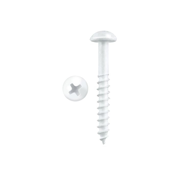 Pinnacle 4.0 x 30mm White Round Head Timber Screw - 20 Pack