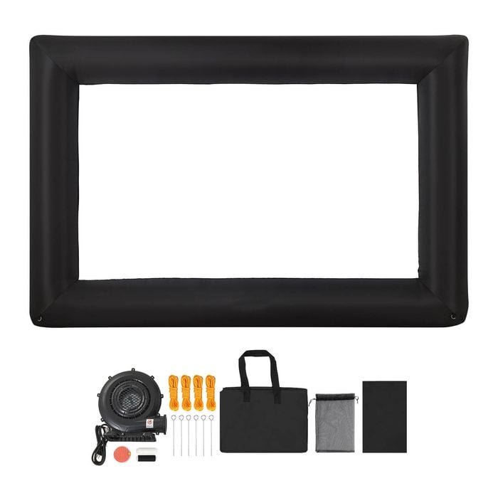 VEVOR 487cm Inflatable Movie Screen 600D with Portable Storage Bag for Outdoor Backyard