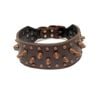 CottonMore  Real Leather Pet Dog Collar Non-Sharp Spikes Retro Style Collar - L