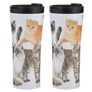 2PK Ashdene Purrrfect Moments Travel Mug Tumbler Cup 20cm