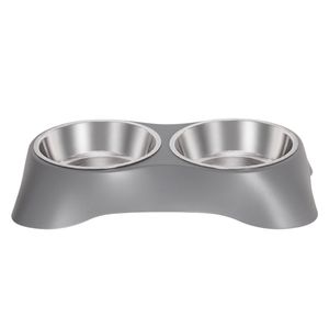 Happy Tails Steel Insert Pet Double Bowl