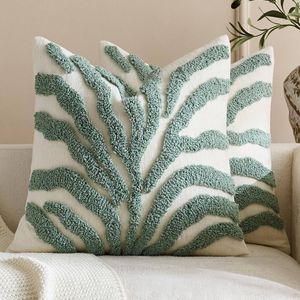 Gioia Casa 2-Pack Tufted Leaf Cushion Covers 45cm x 45cm - Seafoam