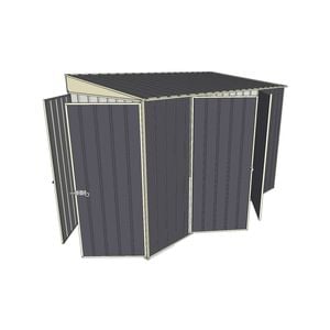 Build-a-Shed 1.5 x 3 x 2m Double Hinged Side Door Skillion Shed - Grey
