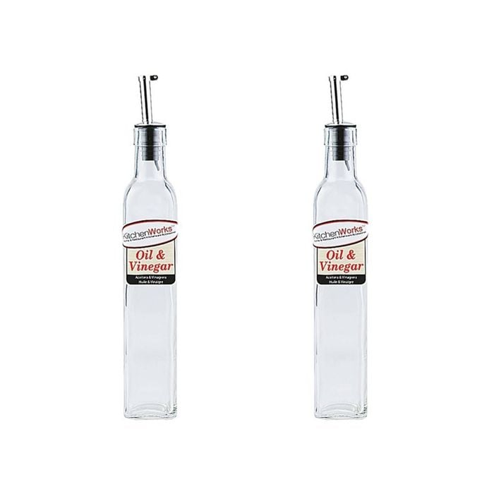 2x Kitchenworks Large Oil/vinegar Bottle Kitchen Tabletop Accessories 500ml