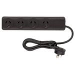 Arlec 4 Outlet Powerboard - Black 