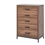 Aubrey Chest of Drawers with 5 Drawers Bedroom Dresser, Walnut