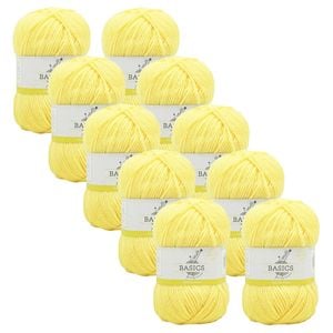 10x Malli Daffodil Yellow Blend Basic 100g Knitting Yarn Acrylic/poly