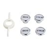 Kinetic 5 and 10mm Chrome Plated Hot and Cold Tap Buttons - 2 Pairs