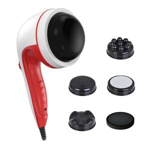 Orku Handheld Body Massager 4 Heads Adjustable Speed 28W Red