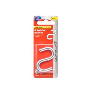 Zenith 50 x 6mm Zinc Plated S Hook