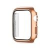 PC Full Cover Watch Case Tempered Screen Protector - For Apple iWatch [46mm Series 10] (Rose gold)