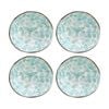 4pk Lvd Whale Tail Aqua Round Coconut Capiz Trinket/jewellery Bowl 13x13x6cm