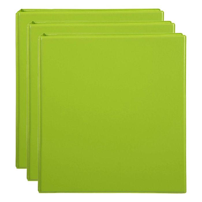3x Marbig Pp Clearview 4 D-ring 50mm A4 Insert Binder File Paper Organiser Lime