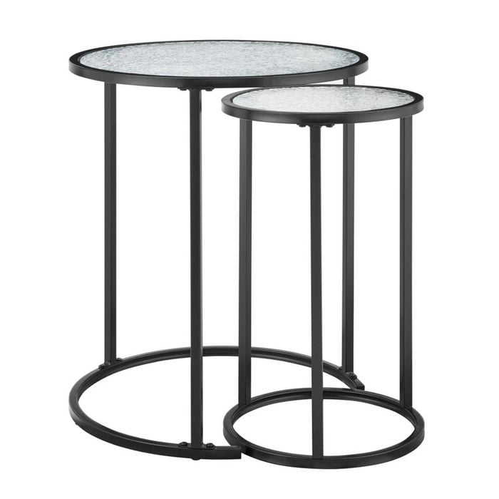Lerida Side Tables Nesting Pair Set of 2 Black