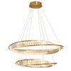 Eli & Co. Lighting Vela Twin Ring Crystal Chandelier – Gold Finish Ceiling Light