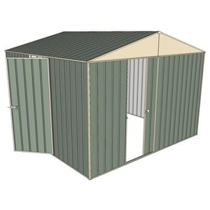 Build-a-Shed 3 x 3 x 2.3m Gable Single Sliding Door Shed with Hinged Side Door - Green