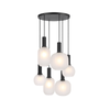 Telbix Aosta Contemporary Pendant Hanging Lamp Light Metal Glass Black Frost Matte Frosted