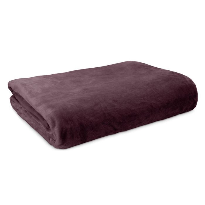 Ardor Boudoir Lucia Size Queen Bed Luxury Plush Velvet Blanket Aubergine