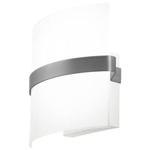 Brilliant 20cm Kota Frost Glass With Satin Nickel Details Wall Light Sconce