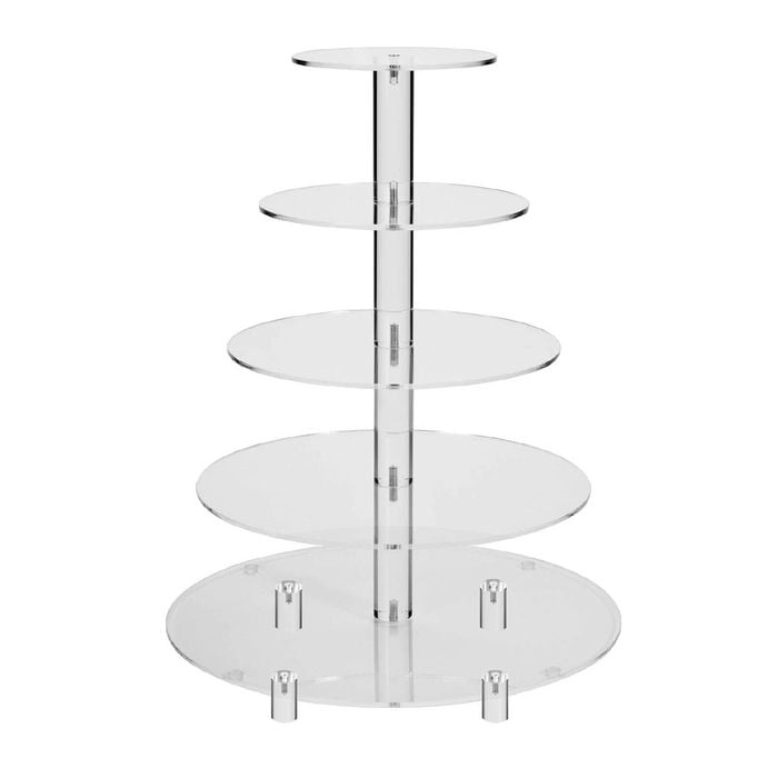 Provecta 5-Tier Premium Acrylic Cupcake Stand – Elegant Clear Display Stand for Weddings & Events